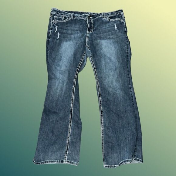 Plus Size Maurices High Rise DarkWash Jeans Size 24 Long #51 - Picture 1 of 5